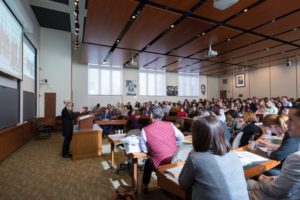 Wendy Sherman, former under secretary of state for political affairs and chief U.S. negotiator in the U.S./Iran nuclear deal, gives a guest lecture to students in the Harvard Law School Negotiation Workshop on April 20, 2016.